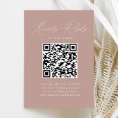 Moderne Elegance Dusty Roos QR Code RSVP Informatiekaartje