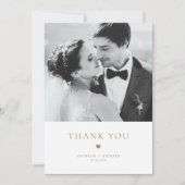 Moderne Elegance Gold Typography Wedding Bedankkaart (Voorkant)