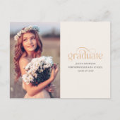 Moderne Elegance One Photo 2025 Afstudeerfeest Briefkaart (Voorkant)