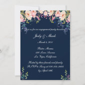 Moderne Elegance Pink Floral Engagement Party Kaart (Voorkant)