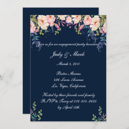 Moderne Elegance Pink Floral Engagement Party Kaart