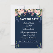 Moderne Elegance Pink Floral Save the Date Kaart (Voorkant)