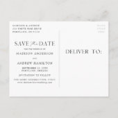 Moderne Elegance Sage Green 3 Foto Save the Date Aankondigingskaart (Achterkant)