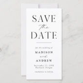 Moderne Elegance White Photo Save the Date (Voorkant)