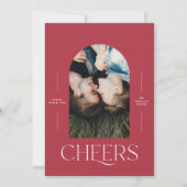 Moderne elegant 1 foto-typografie rode kerst (Voorkant)