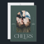 Moderne elegant 1 fototypografie, groen kerstfeest<br><div class="desc">Moderne elegante trendy typografie jager groen Kerstmis 1 foto typografie vakantie kaart</div>