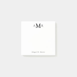 Moderne Elegant 3 Monogram Initiaal Business Kanto Post-it® Notes