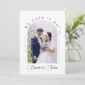 Moderne Elegant 4 Foto Elopement Aankondiging Kaar (Staand voorkant)