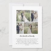 Moderne Elegant 4 Foto Elopement Aankondiging Kaar (Achterkant)