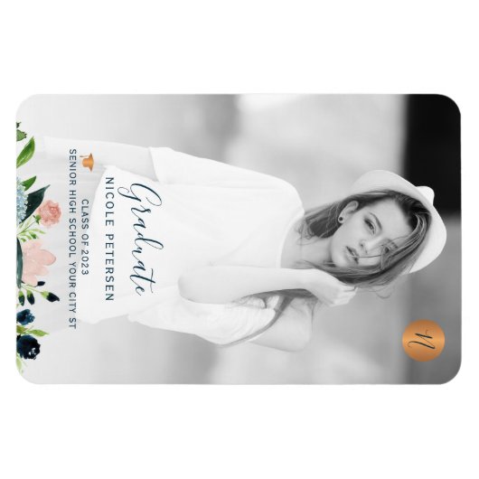 Moderne elegant afstuderen fotobedekking magneet (Horizontaal)