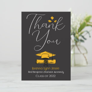 Moderne Elegant Afstuderen Gold Pet Bedankt Script