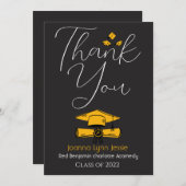 Moderne Elegant Afstuderen Gold Pet Bedankt Script (Voorkant / Achterkant)