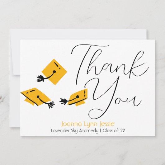 Moderne Elegant Afstuderen Gold Pet Bedankt Script (Voorkant)