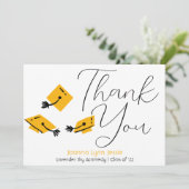 Moderne Elegant Afstuderen Gold Pet Bedankt Script (Staand voorkant)