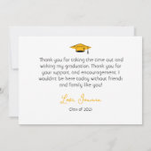 Moderne Elegant Afstuderen Gold Pet Bedankt Script (Achterkant)