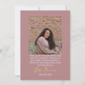 Moderne Elegant Afstuderen Gold Pet Bedankt Script (Achterkant)