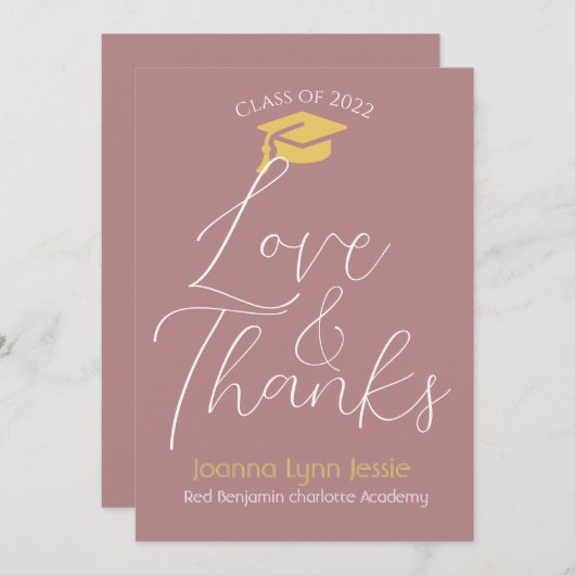 Moderne Elegant Afstuderen Gold Pet Bedankt Script (Voorkant / Achterkant)