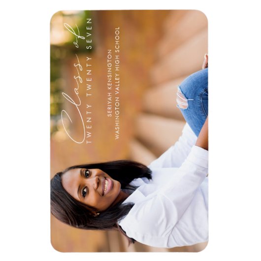 Moderne Elegant Afstuderen Script-foto Magneet (Verticaal)