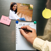 Moderne Elegant Afstuderen Script-foto Magneet