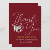 Moderne Elegant Afstuderen white Pet Bedankt Scrip (Voorkant / Achterkant)