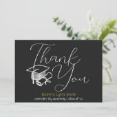 Moderne Elegant Afstuderen white Pet Bedankt Scrip (Staand voorkant)