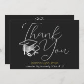 Moderne Elegant Afstuderen white Pet Bedankt Scrip (Voorkant / Achterkant)