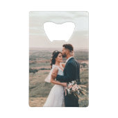 Moderne Elegant Arch Fotoscript Wedding Favoriet Creditkaart Flessenopener (Achterkant)