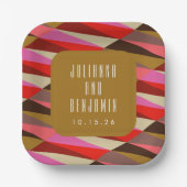 Moderne Elegant Art Deco Geometric Wedding Custom Papieren Bordje (Voorkant)