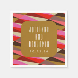Moderne Elegant Art Deco Geometric Wedding Custom Servet
