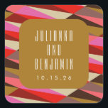 Moderne Elegant Art Deco Geometric Wedding Custom Vierkante Sticker<br><div class="desc">Moderne Elegant Art Deco Geometric Wedding Custom Square Sticker</div>
