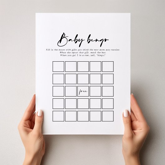 Moderne Elegant Baby Bingo Shower Game