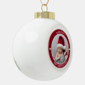 Moderne Elegant Baby Eerste Kerstkerkeepomwille Keramische Bal Ornament (Links)