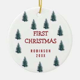 Moderne Elegant Baby Eerste Kerstmis Baby Keramisch Ornament