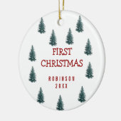 Moderne Elegant Baby Eerste Kerstmis Baby Keramisch Ornament (Links)