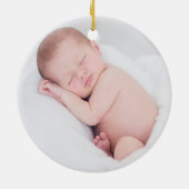 Moderne Elegant Baby Eerste Kerstmis Keramisch Ornament (Achterkant)