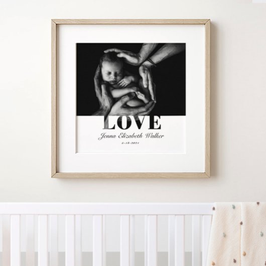 Moderne Elegant Baby Fotoliefhebpografie Poster