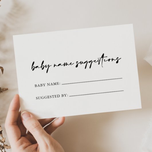 Moderne Elegant Baby Name Suggestions Card Visitekaartje