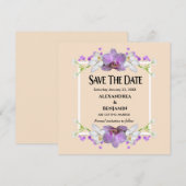 Moderne Elegant Beige White Flowers personaliseren Save The Date (Voorkant / Achterkant)