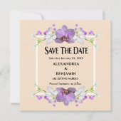 Moderne Elegant Beige White Flowers personaliseren Save The Date (Voorkant)