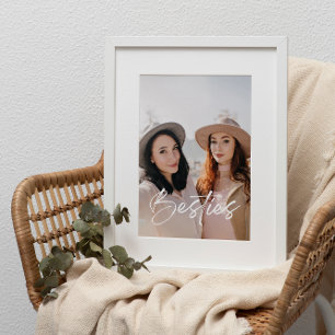 Moderne Elegant Besties Foto voor Beste Vrienden Poster