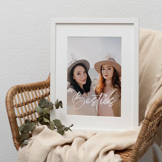Moderne Elegant Besties Foto voor Beste Vrienden Poster