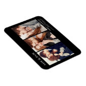 Moderne Elegant Bewaar de Datum Drie Foto Magneet (Rechterzijde)