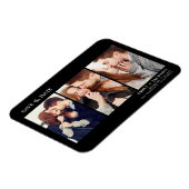 Moderne Elegant Bewaar de Datum Drie Foto Magneet (Linkerzijde)