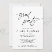 Moderne Elegant Black and White Graduation Party Kaart (Voorkant)