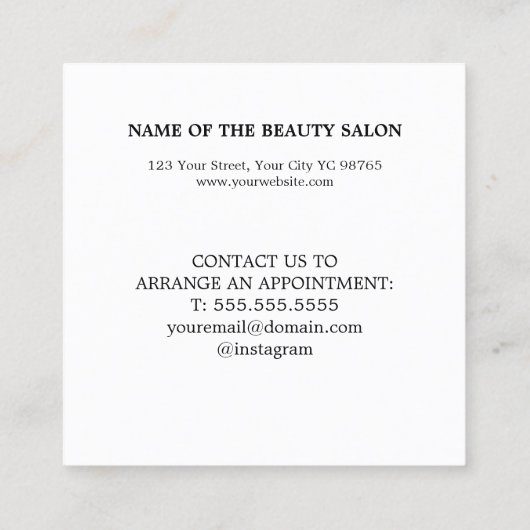 Moderne Elegant Black en White Loyalty Kaart (Achterkant)