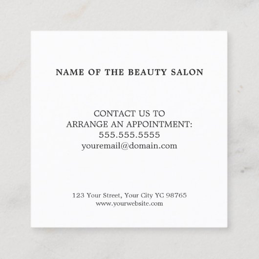 Moderne Elegant Black en White Loyalty Kaart (Achterkant)