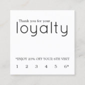 Moderne Elegant Black en White Loyalty Kaart (Voorkant)