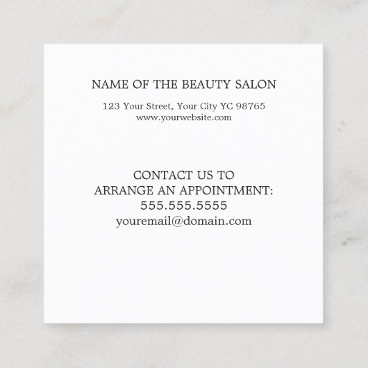 Moderne Elegant Black en White Loyalty Kaart (Achterkant)