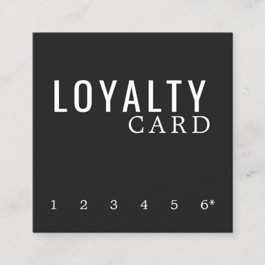Moderne Elegant Black en White Loyalty Kaart (Voorkant)