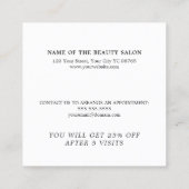 Moderne Elegant Black en White Loyalty Kaart (Achterkant)